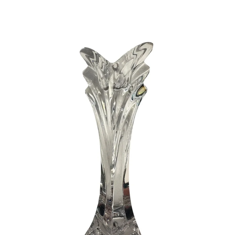 Mikasa Crystal‎ Flower Bud Vase Clear Glass Diamond Cut Base Elegant Decor